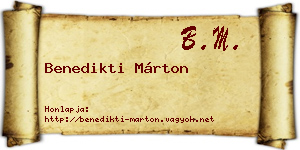 Benedikti Márton névjegykártya